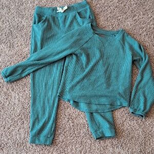 Cat & Jack Teal Kids Matching Waffle Fabric Set